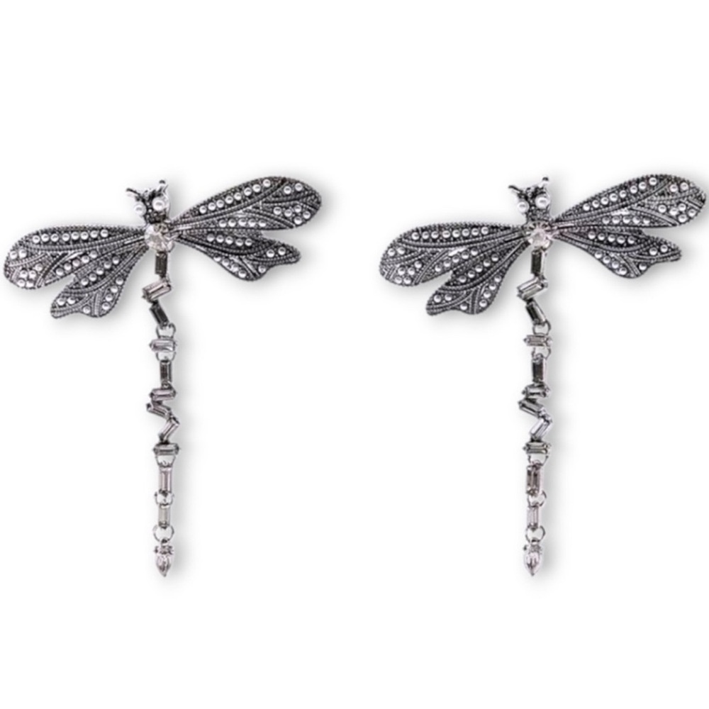NWT - New In Box Zara Dragonfly Earrings - Brand New in Box - Silver